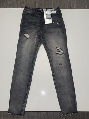 Rewash Men's Slim Distressed Black-Gray Jeans Size 9/29